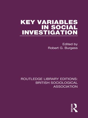 cover image of Key Variables in Social Investigation
